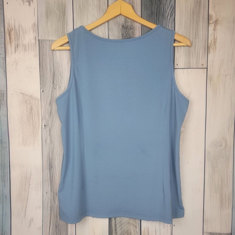 Vintage Bob Mackie Wearable Art Blue Tank Top Siz… - image 5